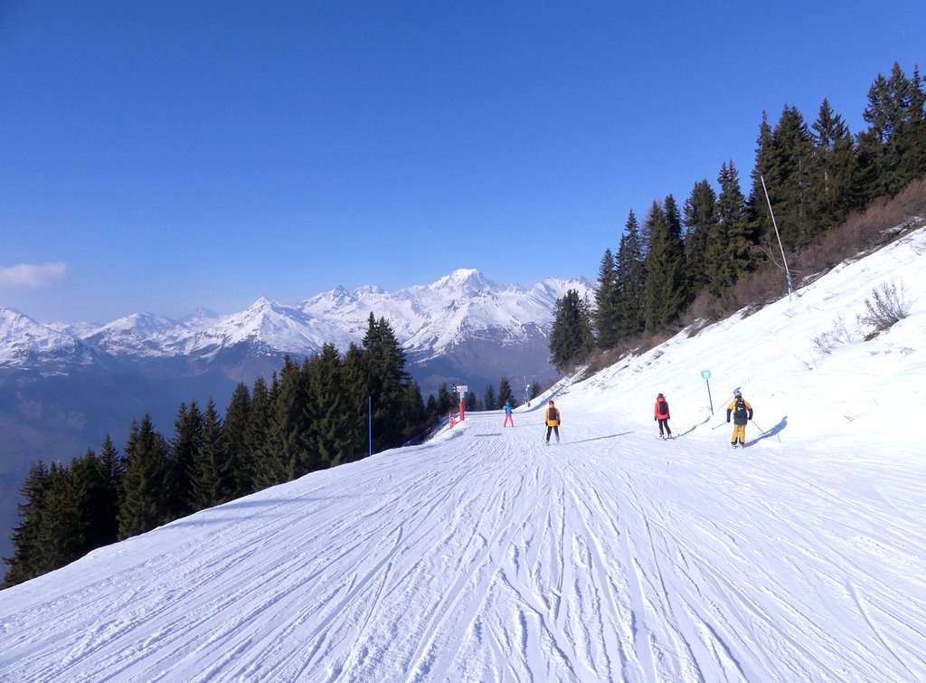 Piste de ski La Traversée aux Arcs en hiver (mars 2023)