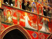 Rabastens, Notre-Dame-du -Bourg, peintures murales 14e-15e siècle, Annonciation, Visitation